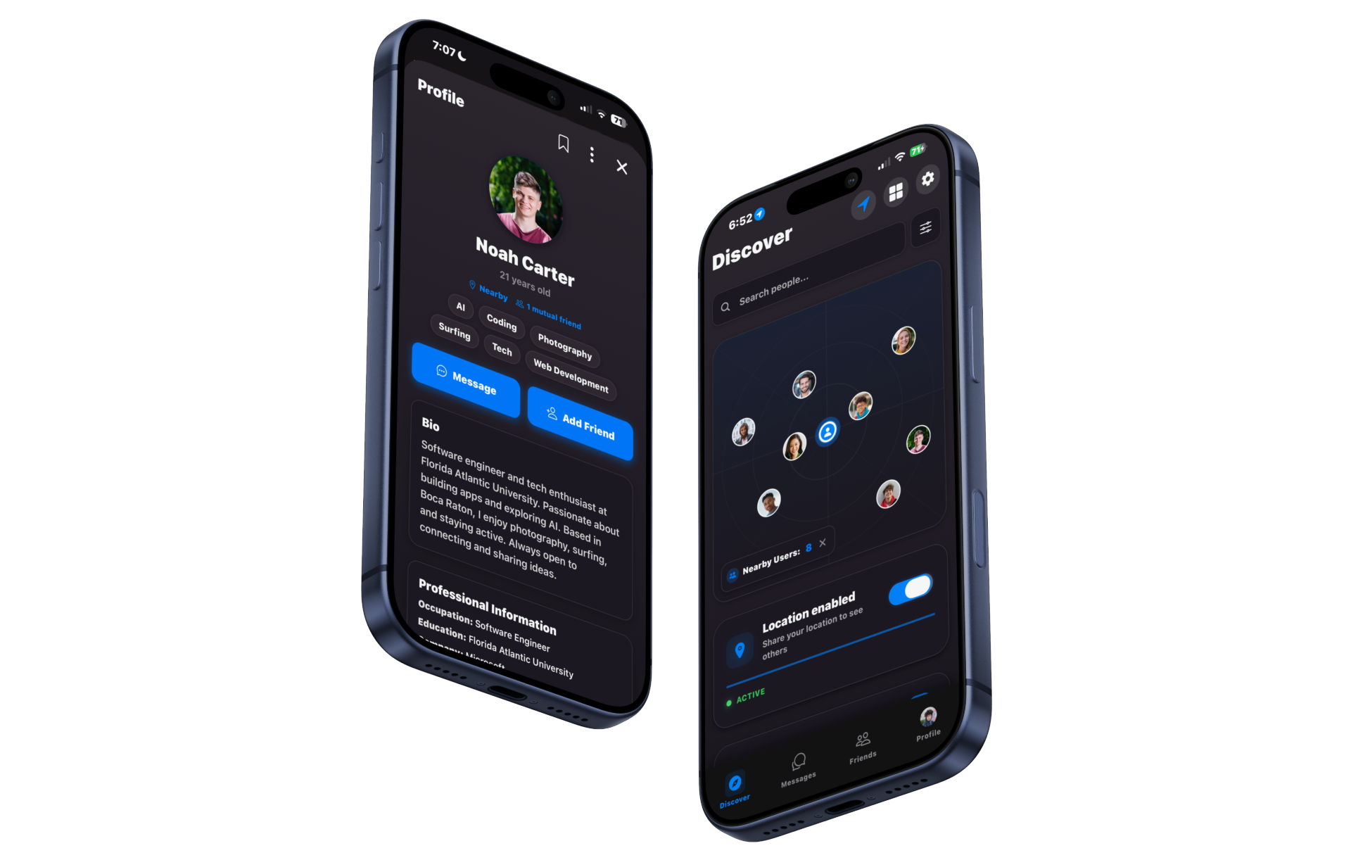 Neer Social app on iPhone